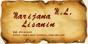 Marijana Lišanin vizit kartica